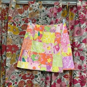 Lilly Pulitzer Reversible Colorful Patchwork Women's Skirt